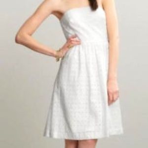 Gap White Eyelet Lace Strapless Dress